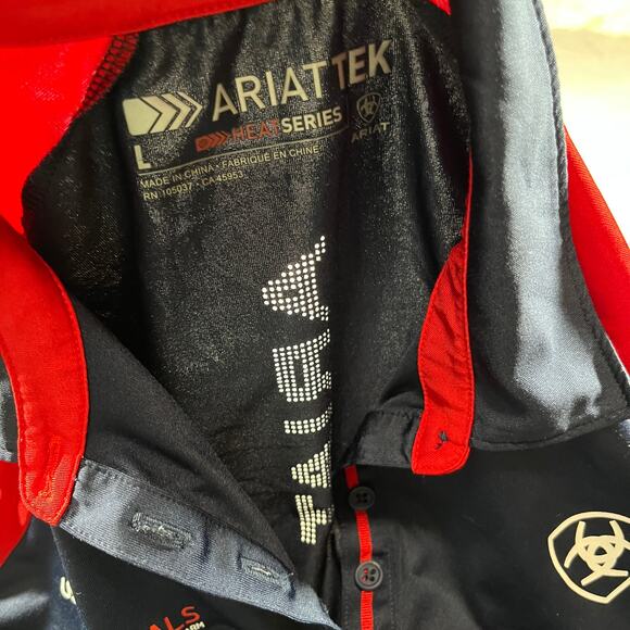 Ariat Shirt Womens Large Team Polo 3.0 USEF Pony Finals Tek USA Equestrian Blue - Picture 10 of 14